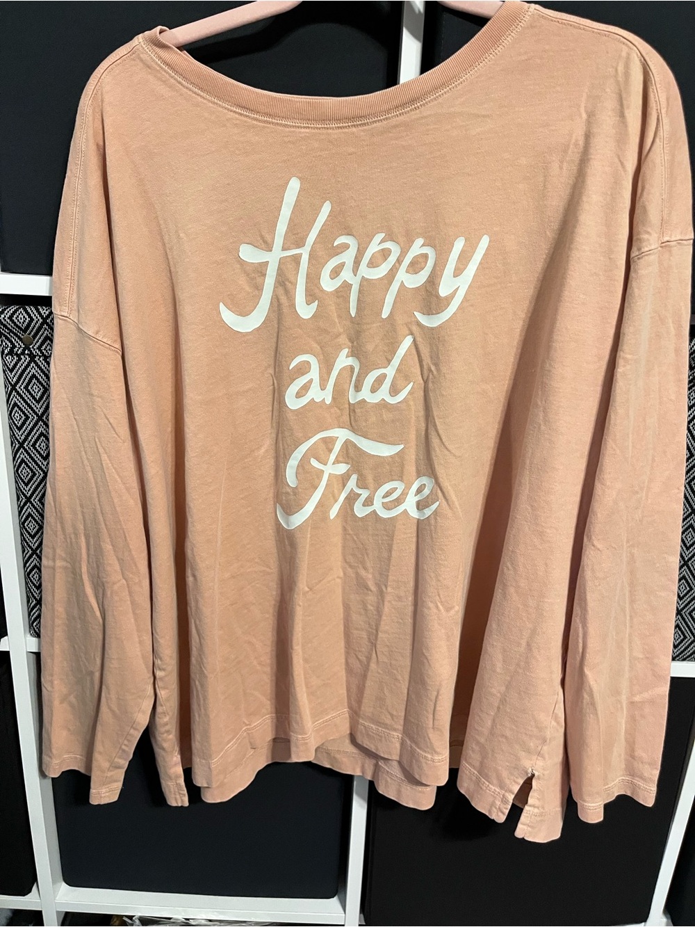 Old Navy Peach Graphic Long Sleeve Tee